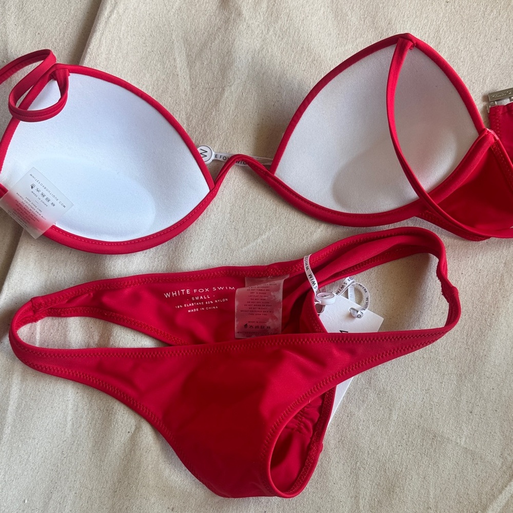 White Fox Swim Catalina Red Bikini Set - Picture 4 of 5